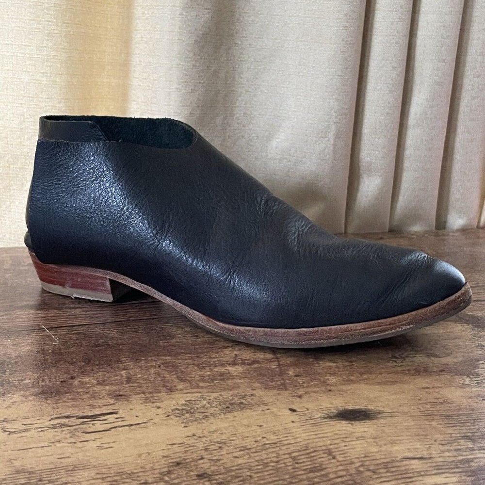 Sevilla Smith Womens Terilyn Ankle Boot Sz 37 US 6.5 7 Black Leather Handmade